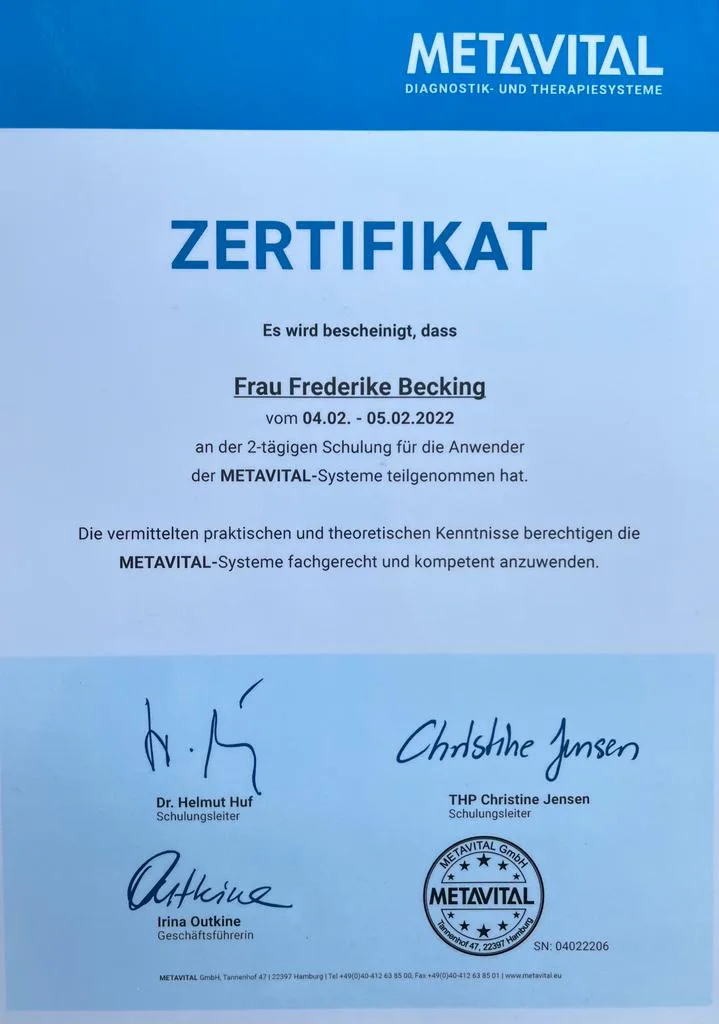 Metavital Anwenderschulung